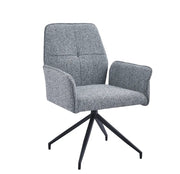 LUTETIA CHAIRS WITH DARK GREY AND BLACK METAL FEETS ROTATING 360º.MEASURING 64X43X90CM