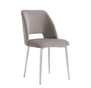BRITTANY ARMCHAIR IN GREY  VELVET WITH SILVER LEGS.MEASURING 50X45X81.5CM