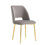 SILLÓN BRITTANY EN TERCIOPELO GRIS CON PATAS DORADAS. MEDIDAS: 50X45X81.5CM