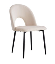 TEDDY CHAIRS WITH BEIGE WITH BLACK FEETS MEASURING 49X45X86CM