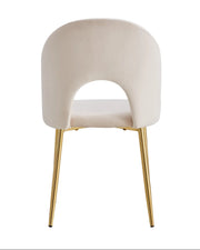 SILLAS TEDDY COLOR BEIGE CON PATAS DORADAS DE 49X45X86CM