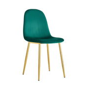 SCANDINAVIAN CHAIRS IN FOREST GREEN VELVET WITH GOLD LEGS.MEASURING43.5X40X87CM