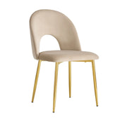 TEDDY CHAIRS IN TAUPE VELVET WITH GOLD FEETS.