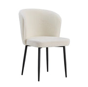 DIANA CHAIRS IN BLACK METAL FEETS WITH SOFT TEDDY FABRIC VELVET.