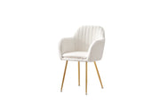KANVAS ARMCHAIR WITH SOFT TEDDY FABRIC IN GOLD LEGS.MEASURING44Z42Z82CM