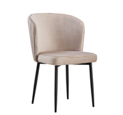 DIANA CHAIRS IN MOCHA VELVET WITH BLACK METAL FEETS.MEASURING 46X46X83CM.