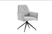 CARRERA CHAIRS WITH GREY TWEED AND BLACK METAL FEETS ROTATING 360º.MEASURING 64X43X90CM