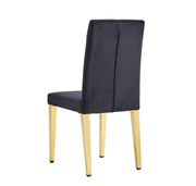 NEW NEVADA CHAIRS WITH BUTTON TUFTED WITH BLACK VELVET AND GOLD LEGS.