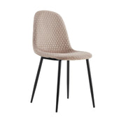 SCANDINAVIAN ALVEOLE CHAIRS WITH BLACK LEGS AND TAUPE VELVET.