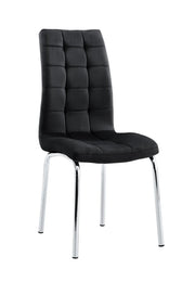 EMMA CHAIRS WITH BLACK VELVET WITH SILVER FEETS.MEASURING 42X41X94CM