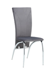 DUNA CHAIRS WITH GREY VELVET WITH SILVER FEETS.
