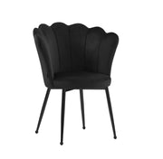 NYMPHEA CHAIRS WITH BLACK VELVET AND BLACK FEETS.MEASURING 50X44X85CM