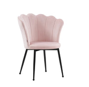 SILLAS NYMPHEA CON TERCIOPELO ROSA Y PATAS NEGRAS. MEDIDAS: 50X44X85CM