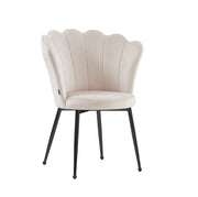 SILLAS NYMPHEA CON TERCIOPELO BEIGE Y PATAS NEGRAS. MEDIDAS: 50X44X85CM