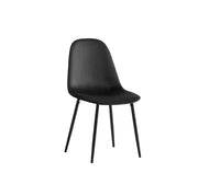 SILLAS DE ESTILO ESCANDINAVO CON TERCIOPELO NEGRO Y PATAS NEGRAS.