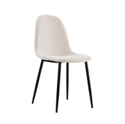 SCANDINAVIAN ALVEOLE CHAIRS WITH BLACK FEETS AND BEIGE VELVET.
