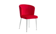 DIANA CHAIRS WITH FUCHSIA VELVET IN SILVER FEETS.