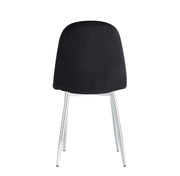 SCANDINAVIAN CHAIRS IN BLACK VELVET WITH SILVER FINISHING .MEASURING 43.5X40X87CM