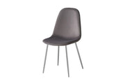 SCANDINAVIAN CHAIRS IN GREY VELVET WITH SILVER FINISHING .MEASURING 43.5X40X87CM