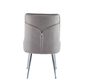 ZIP DESIGN CHIARS WITH MOCHA VELVET AND SILVER FINISHING .MEASURING 55X48X93CM