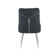 ZIP DESIGN CHIARS WITH BLACK VELVET AND SILVER FINISHING .MEASURING 55X48X93CM