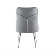 ZIP DESIGN CHIARS WITH ANTHRACITE/DARK GREY VELVET AND SILVER FINISHING .MEASURING 55X48X93CM