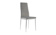 TOLIA CHAIRS IN GREY VELVET IN SILVER FEETS.MEASURING 39.5X39X95CM