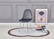 SCANDINAVIAN CHAIRS IN ANTHRACITE/DARK GREY VELVET IN SILVER FEETS.MEASURING 43.5X40X87CM