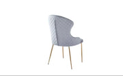 HILTON CHAIRS IN GREY COLOR VELVET IN GOLD FEETS.