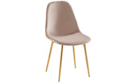 SILLAS ESCANDINAVAS EN TERCIOPELO TOPO CON PATAS DORADAS. MIDEN 43.5X40X87CM