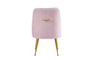 SILLAS DE LUJO CON TERCIOPELO ROSA Y PATAS DORADAS QUE MIDEN 56X48X93CM