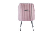 SILLAS DE LUJO CON TERCIOPELO ROSA Y PATAS PLATEADAS QUE MIDEN 56X48X93CM