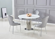 HILTON CHAIRS WITH SILVER FEETS IN GREY VELVET.