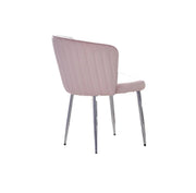 DIANA CHAIRS IN PINK VELVET WITH SILVER FEETS.