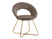BUBBLE DESIGN CHAIRS IN GOLD FEETS WITH MOCHA VELVET .