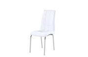 SILLAS EMMA EN POLIPIEL BLANCA CON PATAS PLATEADAS. 42X41X94CM