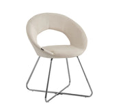 SILLAS DISEÑO BURBUJA EN PLATEADO CON COLOR BLANCO HUESO.
