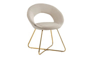 SILLAS DE DISEÑO BUBBLE CON PATAS DORADAS Y TERCIOPELO BLANCO HUESO.