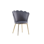 NYMPHEA CHAIRS WITH GREY VELVET WITH GOLD FEETS MEASURING 50X44X85CM