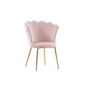 NYMPHEA CHAIRS IN PINK VELVET WITH GOLD FEETS .MEASURING 50X44X85CM