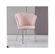 NYMPHEA CHAIRS IN PINK VELVET WITH SILVER FEETS .MEASURING 50X44X85CM