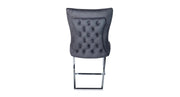 GABRIELLE CHAIRS WITH SILVER LEGS AND ANTHRACITE/DARK GREY VELVET MEASURING 53X49X95CM 53X49X95CM