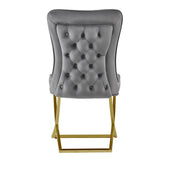 GABRIELLE CHAIRS WITH GOLD LEGS AND ANTHRACITE/DARK GREY VELVET MEASURING 53X49X95CM