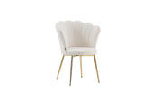 SILLAS NYMPHEA DORADAS CON TAPIZADO DE TEJIDO TEDDY ACOLCHADO DE 50X44X85CM