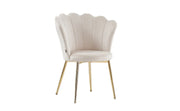 NYMPHEA CHAIRS WITH GOLD FEETS IN BEIGE/OFF WHITE VELVET.MEASURING 44X50X85CM