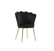 NYMPHEA CHAIR WITH GOLD FEETS WITH BLACK VELVET MEASURING 50X44X85CM