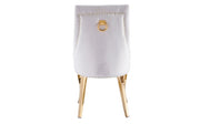STUDDED RING CHAIR IN GOLD FINISHING WITH BEIGE/OFF WHITE COLOR
