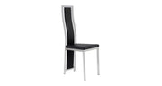 DANA CHAIRS IN BLACK FAUX LEATHER WITH SILVER FEETS MEASURING 41X40X109CM