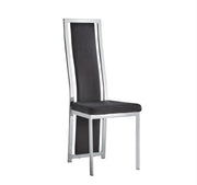 SILLAS DANA EN TERCIOPELO NEGRO CON PATAS PLATEADAS DE 41X40X109CM