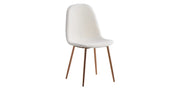 SCANDINAVIAN BONNIE CHAIR IN BEIGE TEDDY FABRIC IN ROSE GOLD LEGS.MEASURING 43X40X85CM